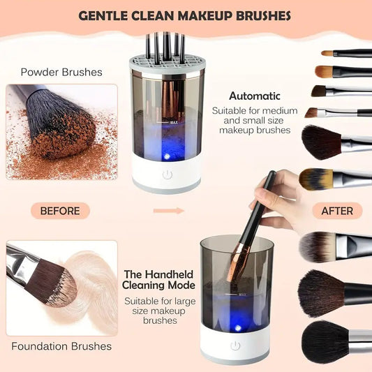 Electric Makeup Brush Cleaner & Dryer Spinner Set
