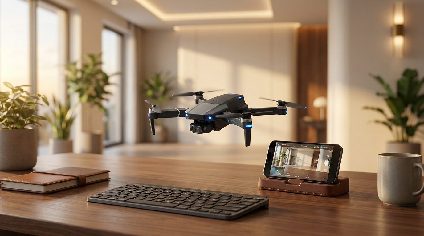 Drone Aerial Photography HD 4K Dual Camera Remote Control Airplane Toy-Black