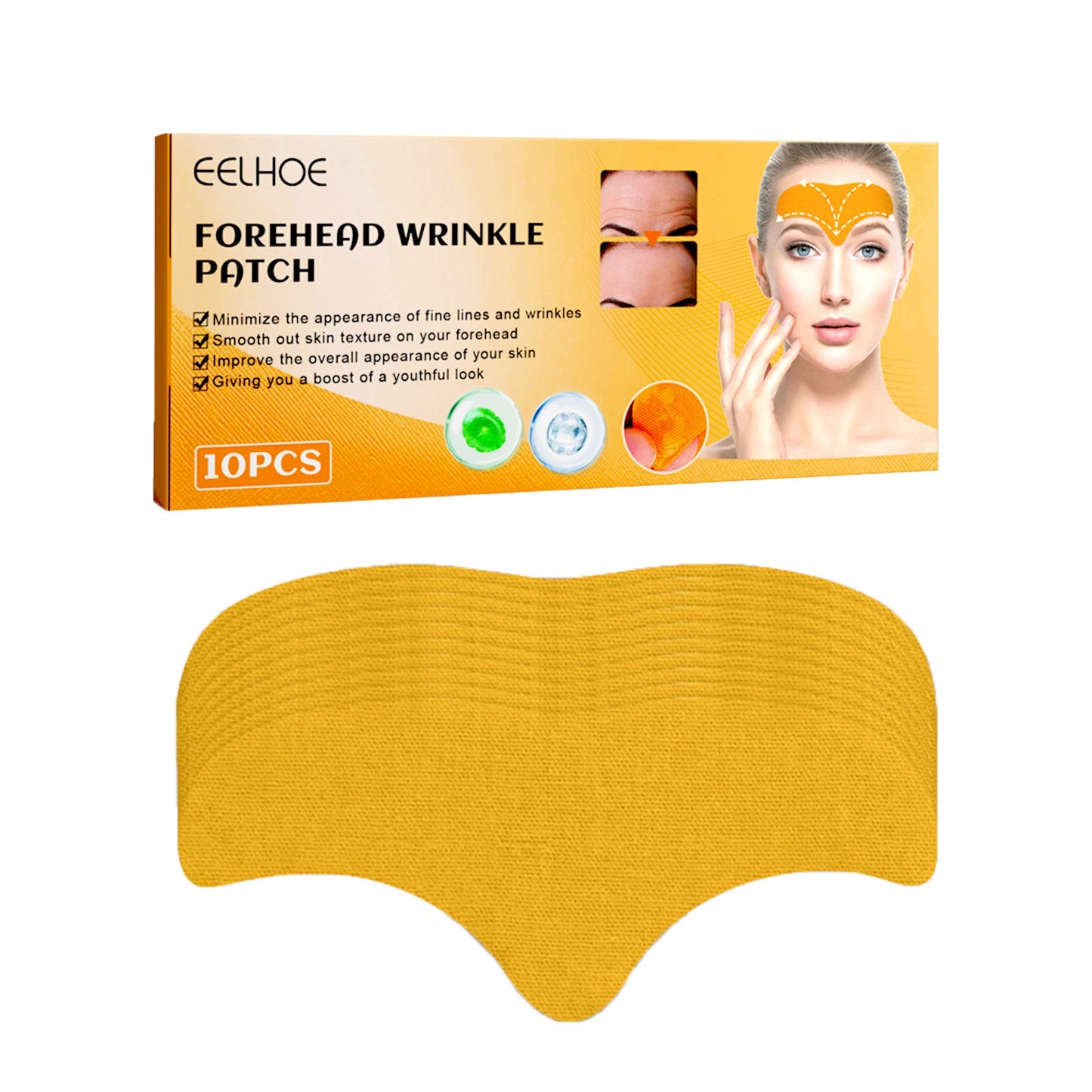 Forehead Wrinkle Patch, Lifts Lightens And Smooths Forehead Wrinkles Facial Skin Forehead Patch-10pcs