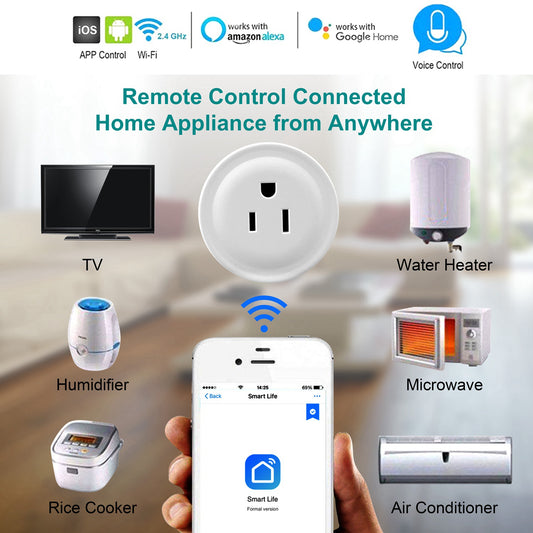 Smart WiFi Plug 4-Pack - Works with Alexa & Google Home, No Hub Required