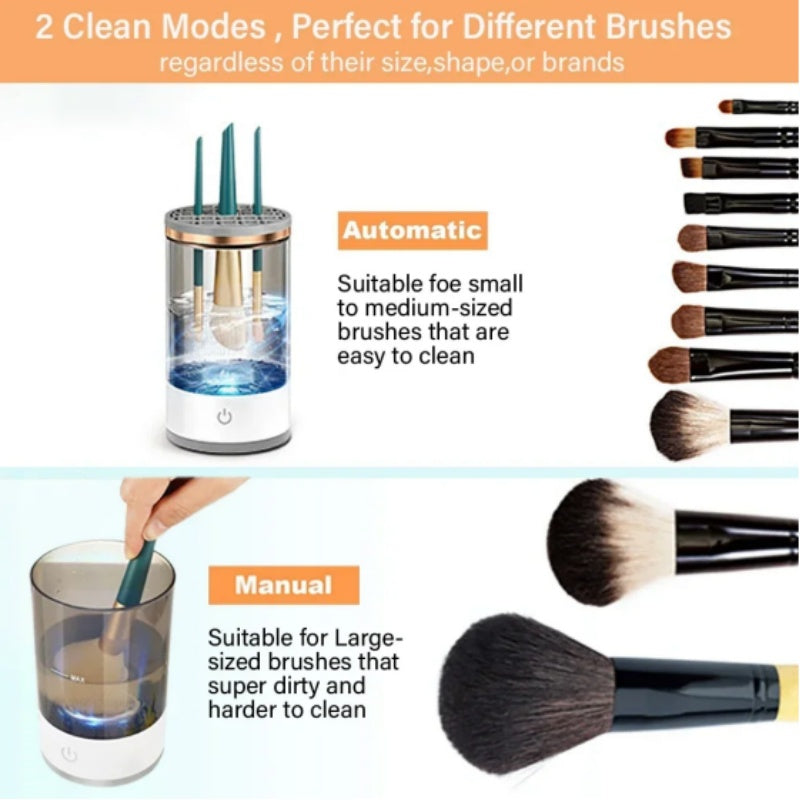 Electric Makeup Brush Cleaner & Dryer Spinner Set