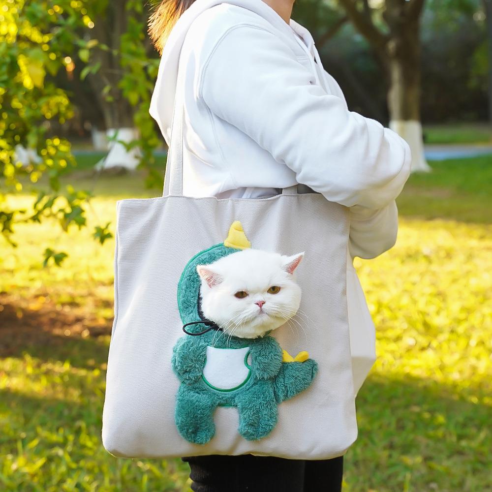 Bee Out Cute Canvas Pet Bag-Dinosaurs-M