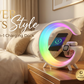 4 In 1 Magnetic Wireless Charger Fast Charging For Smart Phone Atmosphere Light Charging Station For Airpods Pro I-phone Watch-Black