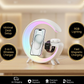 4 In 1 Magnetic Wireless Charger Fast Charging For Smart Phone Atmosphere Light Charging Station For Airpods Pro I-phone Watch-Black