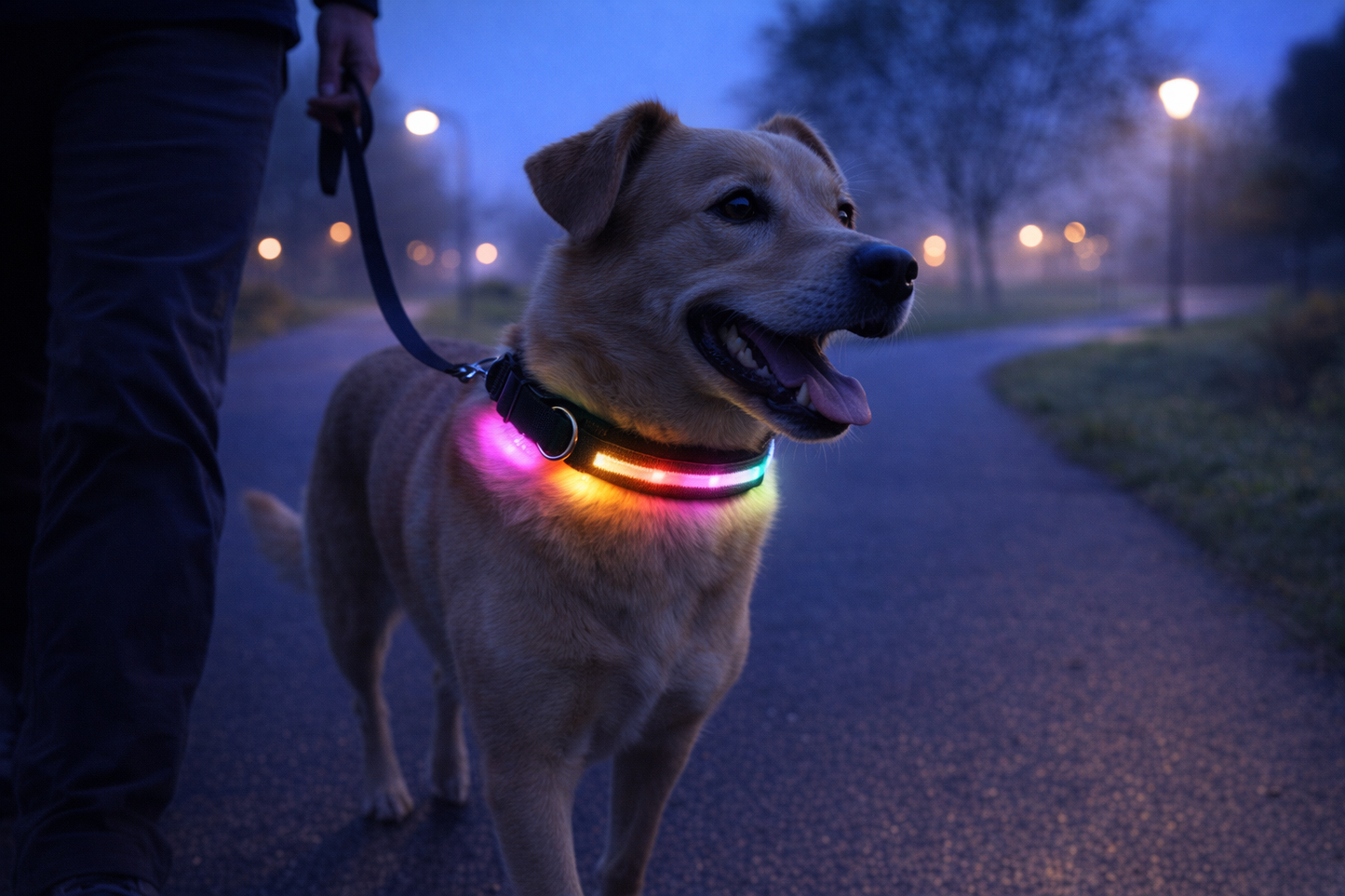 USB Rechargeable LED Light-Up Dog Collar